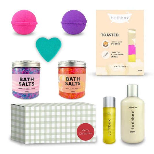 Bath Bombs, Bath Salts & Shower Gel Christmas Gift Set by Bath Box Australia