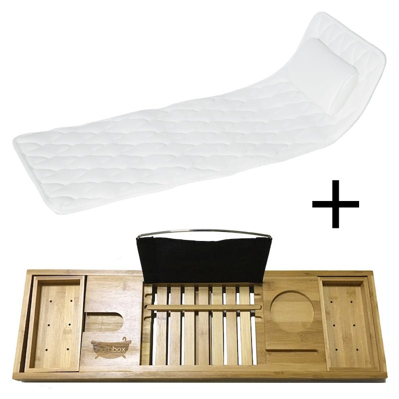 Luxury Bath Gift Set with XL Bath Pillow Full Body & Bath Caddy by Bath Box Australia