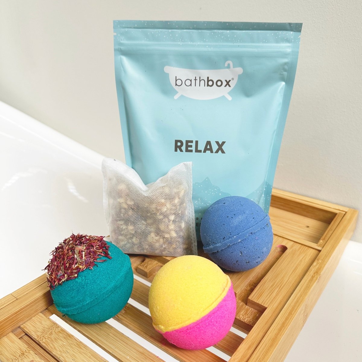 Relax & De-Stress Bath Gift Set - Bath Bombs, Salts & Soaks by Bath Box Australia